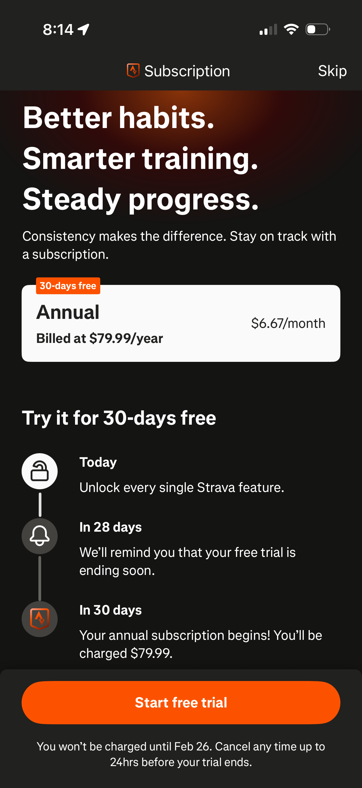 strava paywall screenshot